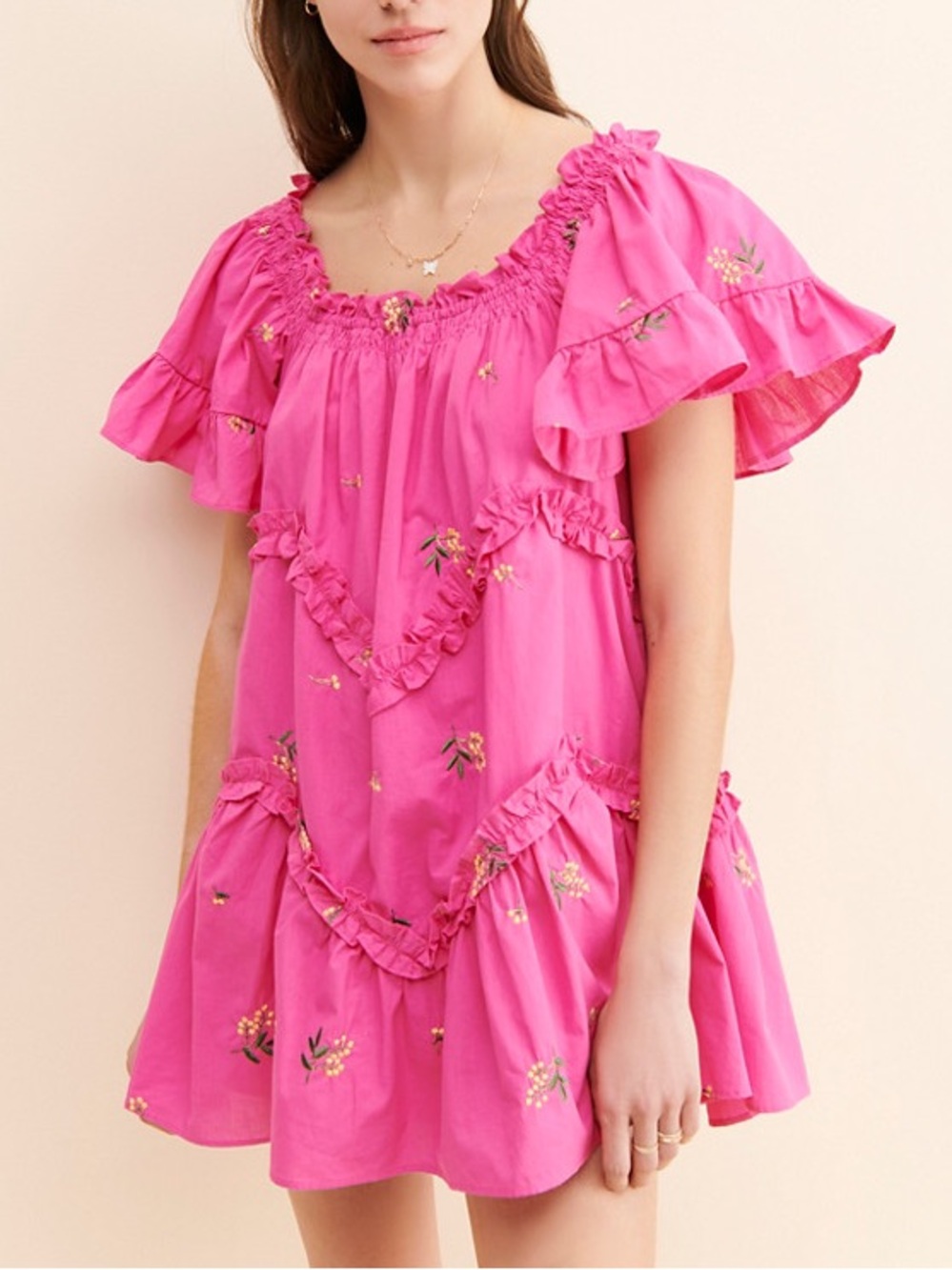 G.P.D. Embroidered Tunic Mini Dress